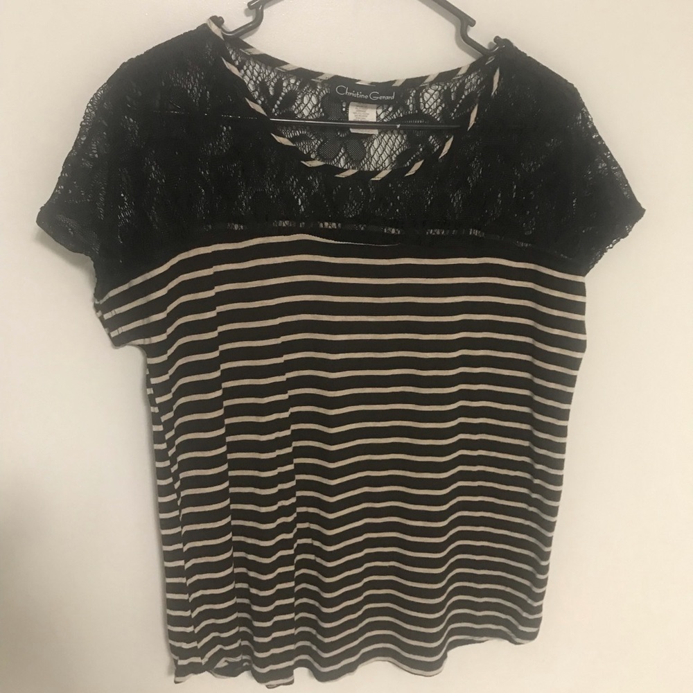 Christian Gerard horizontal striped shirt